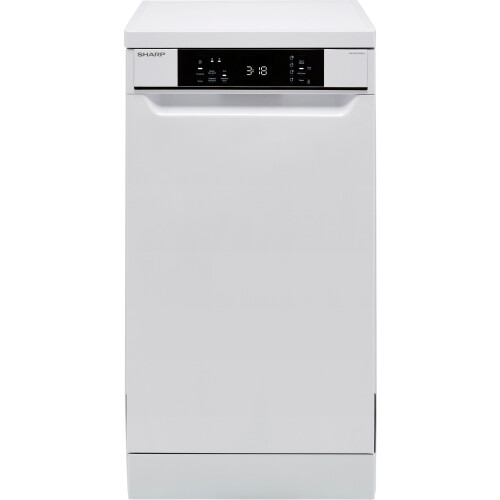 Sharp Sharp QW-NS1CF49EW-EN Slimline Dishwasher - 10 Place Settings - White - E Rated with Active Ventilation Drying