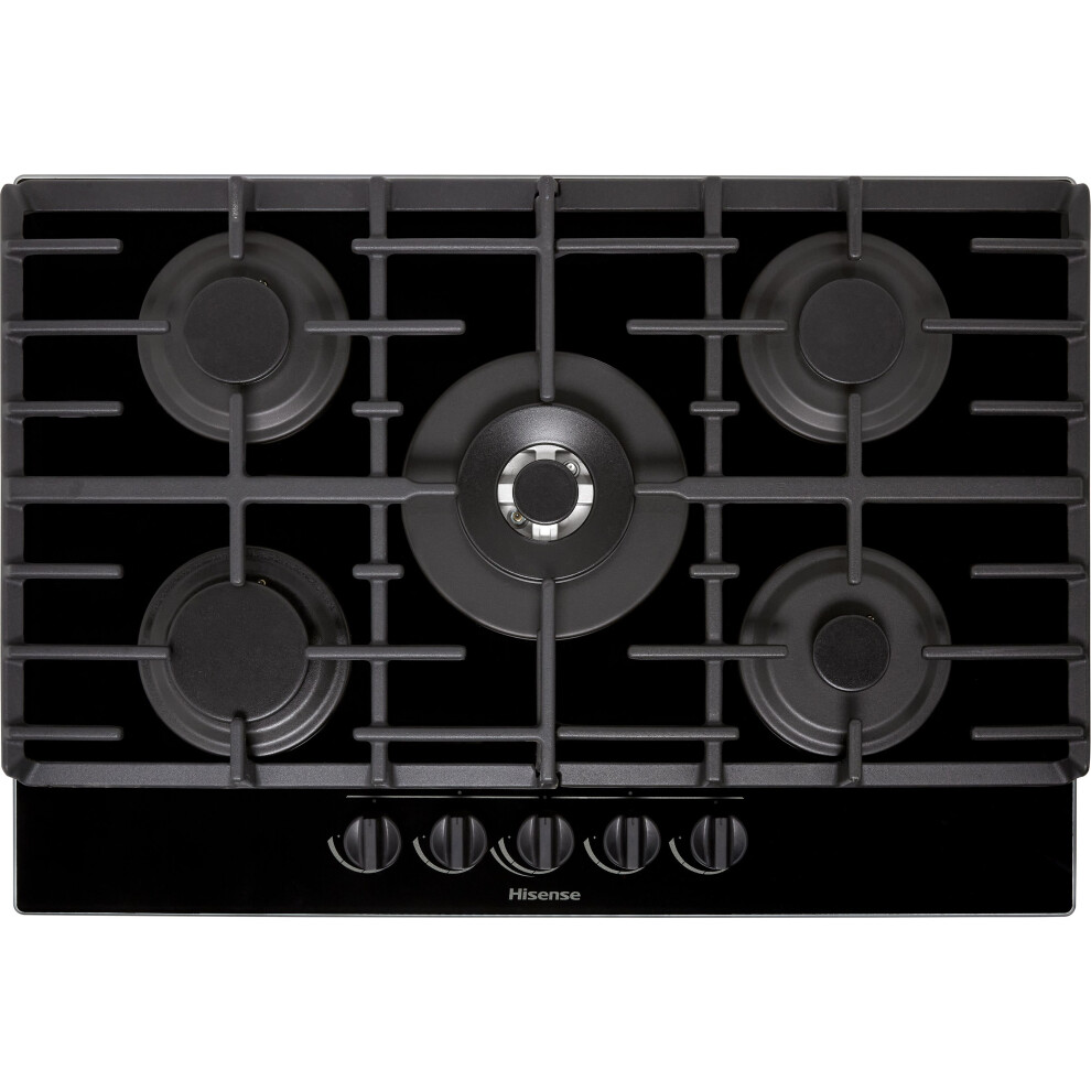 New Hisense Hob Built-In 75 Cm Gas 5 Zone(S) Black Gg773b