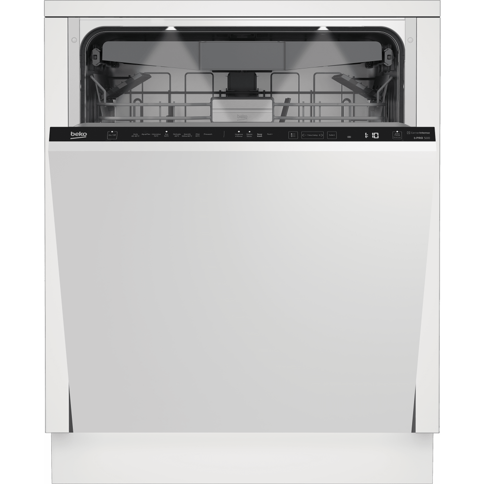 Beko CornerIntense BDIN38650C Fully Integrated Standard Dishwasher - Black Control Panel - 16 Place Settings - B Rated