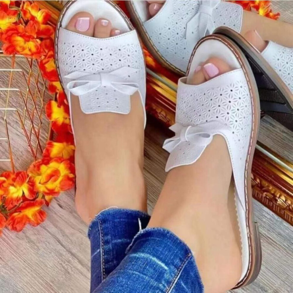 (white, 42) Slippers Women Casual Flats Shoes Summer 2022 Woman Shoes Slingback Sandals Fashion Ladies Flip Flops Daily Walking Woman Slides