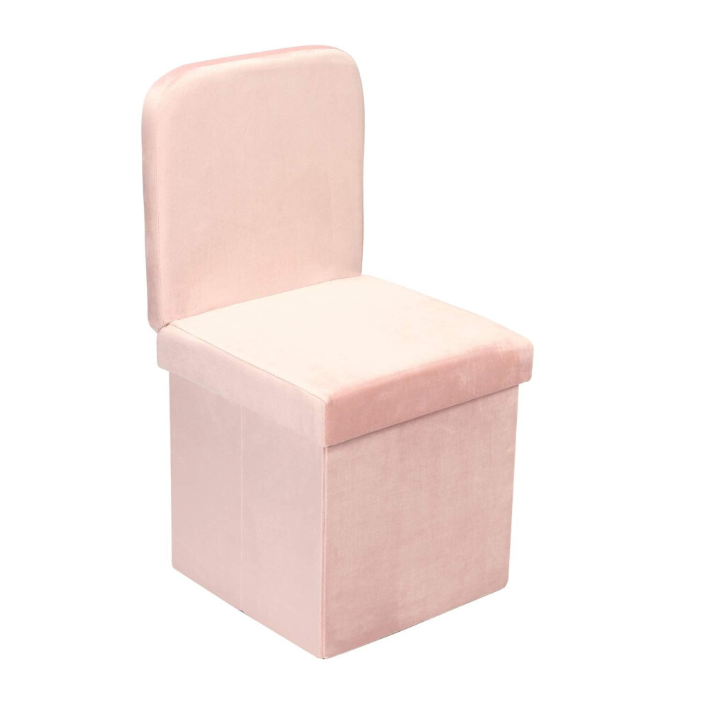 Pouf de rangement en velours B FSOBEIIALEO avec dossier, chaise de rangement pliable pour salon, gain de place, cubes de rangement, coffre     joue