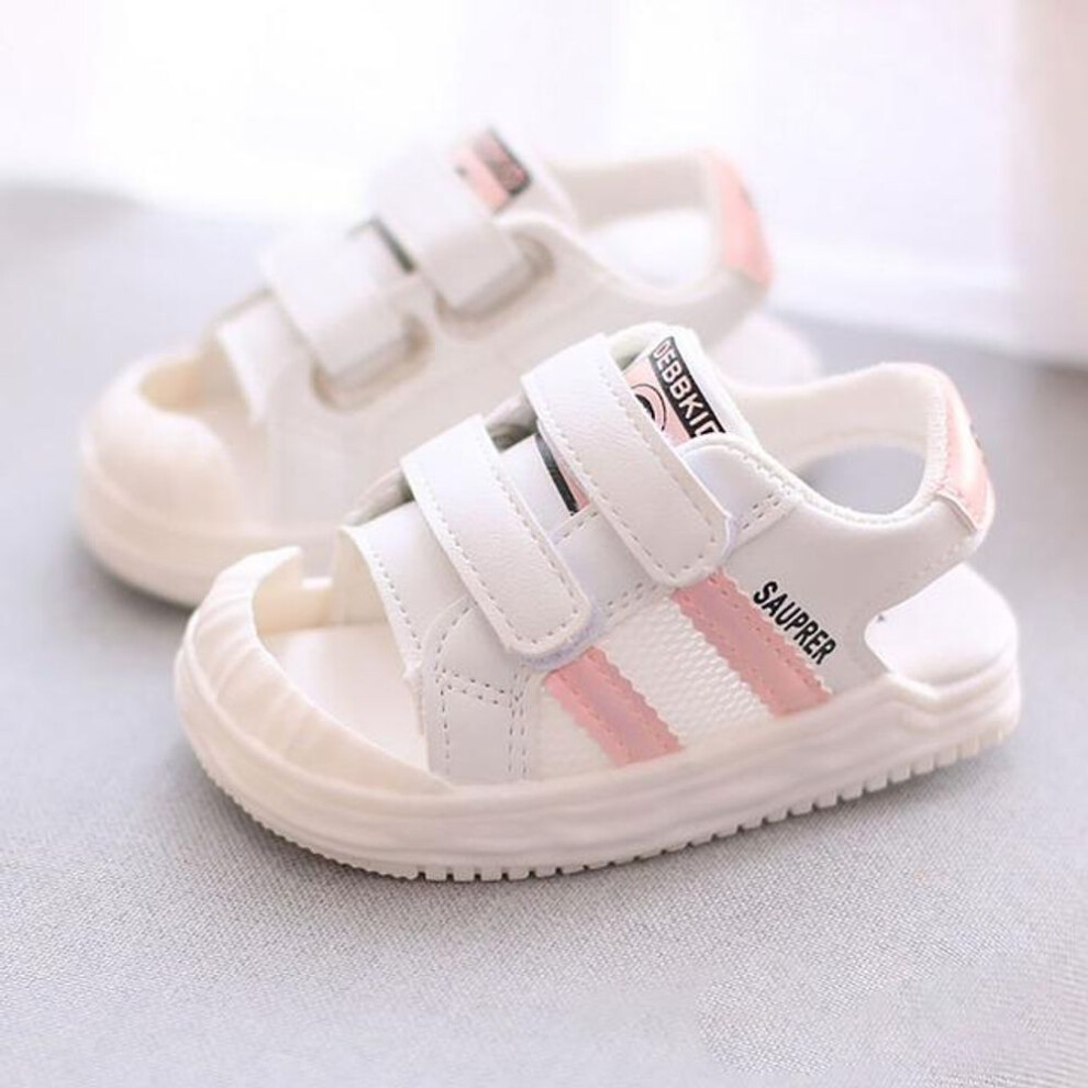 (pink, 16) Pu Leather Summer Sandals For Children Trend Fashion Boys Girls Beach Shoes Anti-slippery Soft-soled Toddler Shoes Footwear