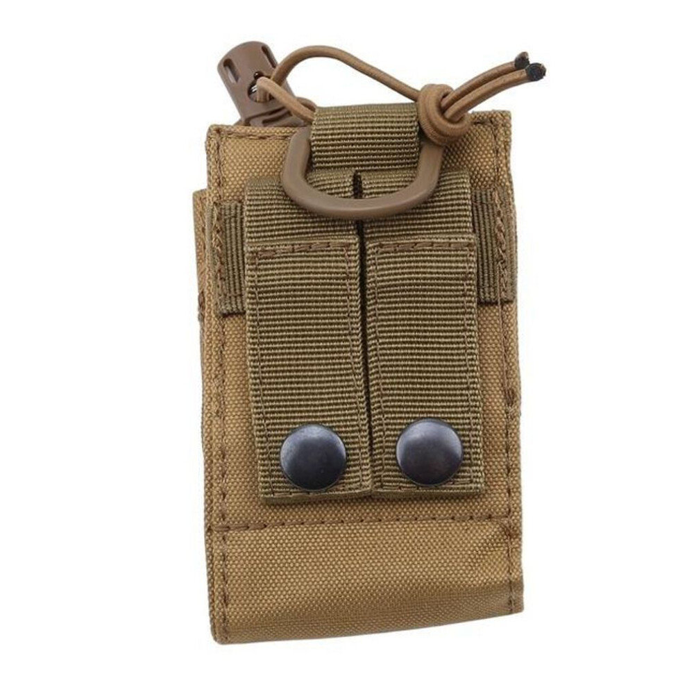(khaki) 1PCs Package Pouch Walkie Hunting Talkie Holder Bag Tactical Sports Pendant Military Molle Nylon Radio Magazine Mag Pouch Pocket
