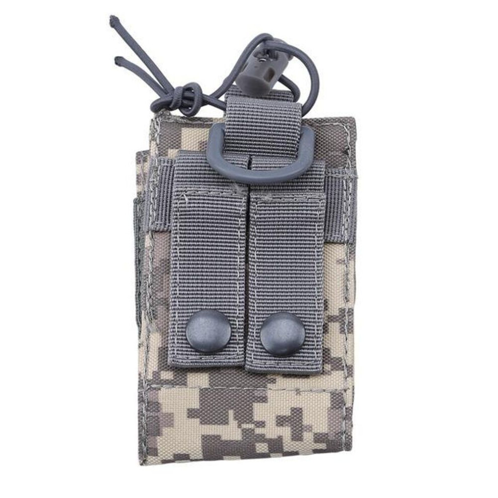 (grey) 1pcs Package Pouch Walkie Hunting Talkie Holder Bag Tactical Sports Pendant Military Molle Nylon Radio Magazine Mag Pouch Pocket