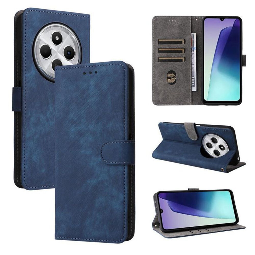 (blue, for Xiaomi Redmi 14C) Flip Cover for Xiaomi Redmi 14C PU Leather Full-Body Protection [RFID Blocking] Phone Cases Wallet Cover