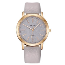 (gray) Luxury Brand Leather Quartz Ladies Watch Ladies Watch Fashion Buckle Scale Female Student Watch Korean Style Simple Temperament Trend