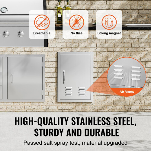 VEVOR VEVOR Porta de Acesso BBQ, 17L x 24A Polegadas, Porta de Cozinha Exterior em Aço Inoxidável 2