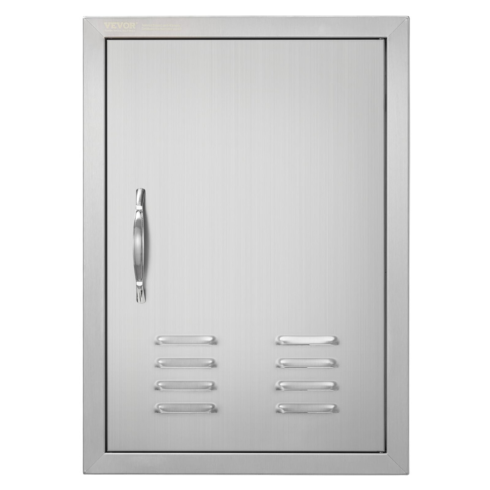 Vevor Bbq Access Door 17W X 24H Inch Single Outdoor Kitchen Door Stainless Steel Flush Mount Door Wall Vertical Door With Handle Vents And Hook F