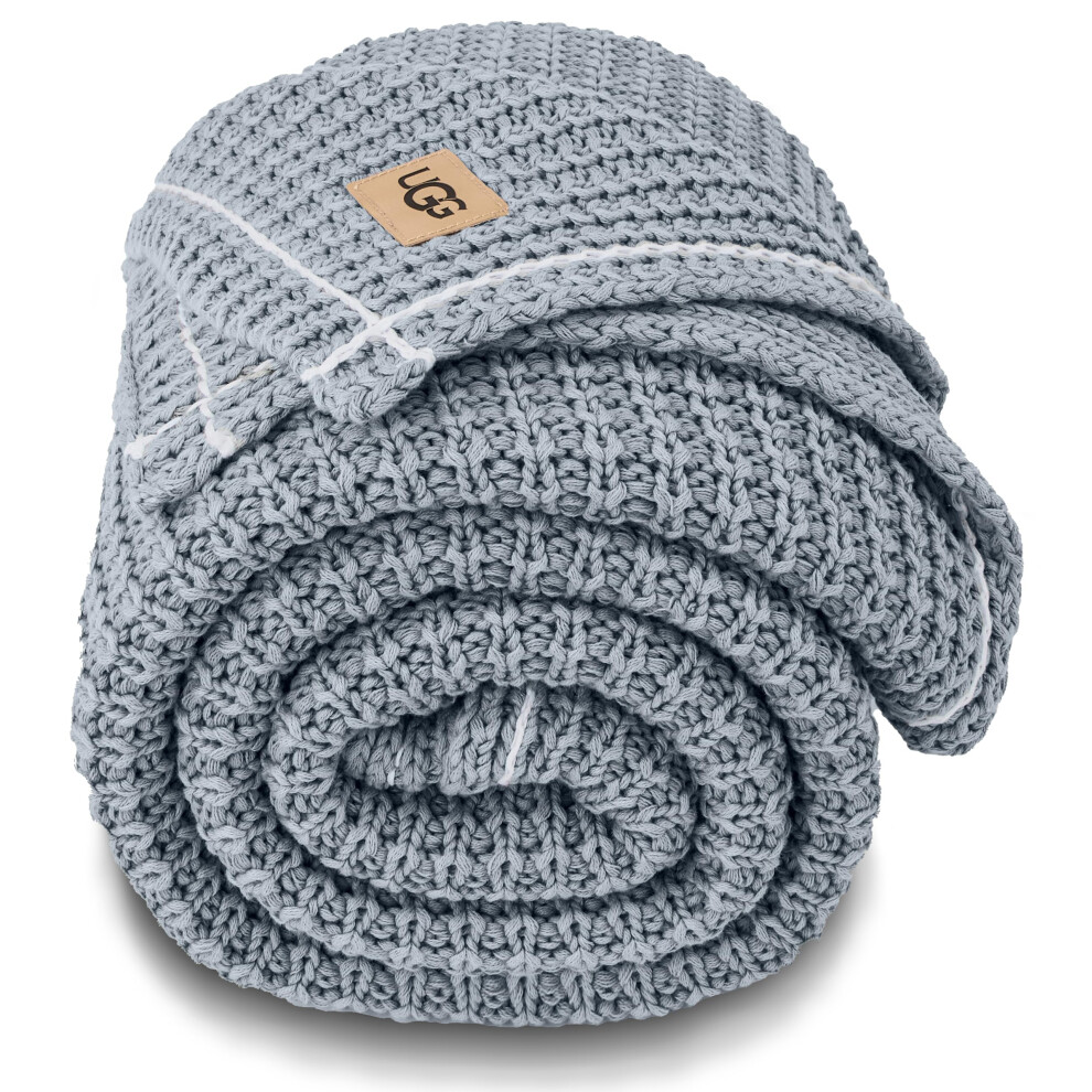UGG 38818 Luna Oversized Waffle Cotton Throw Blanket Comfy Soft Stone Washed Cotton Blankets Luxury All Season Easy Care Accent Blanket for Sofa Couch