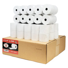 48 Gsm Paper Thickness 2 1/4 x 230ft 1-Ply Thermal Paper 50 Rolls BPA Free Cash Register Tape Sharp 01PU  01PU  ER-A520  ER-A530  UP-700  XE-A201  XE-