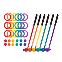 Champion Sports Minigolfschläger: Mehrfarbiges Putt-Putt-Minigolf-Set für Kinder – 6 Putter, 18 Löcher und 18 Bälle
