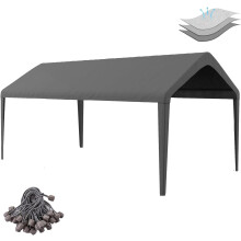 10x20 Carport Replacement Canopy Cover for Tent Top Garage Shelter Cover with Ball Bungees 800D Oxford Replacement Cover Waterproof & UV Protection