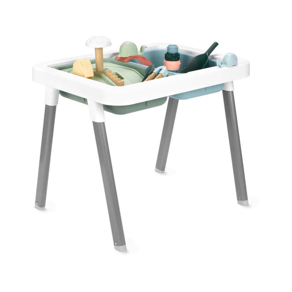 Skip Hop Discoverosity 3-in-1 Toddler Sensory Table with 13 Nature-Inspired Sensory Tools 8-Page Activity Guide 2 Bins and 2 Convertible lids  Age 18m