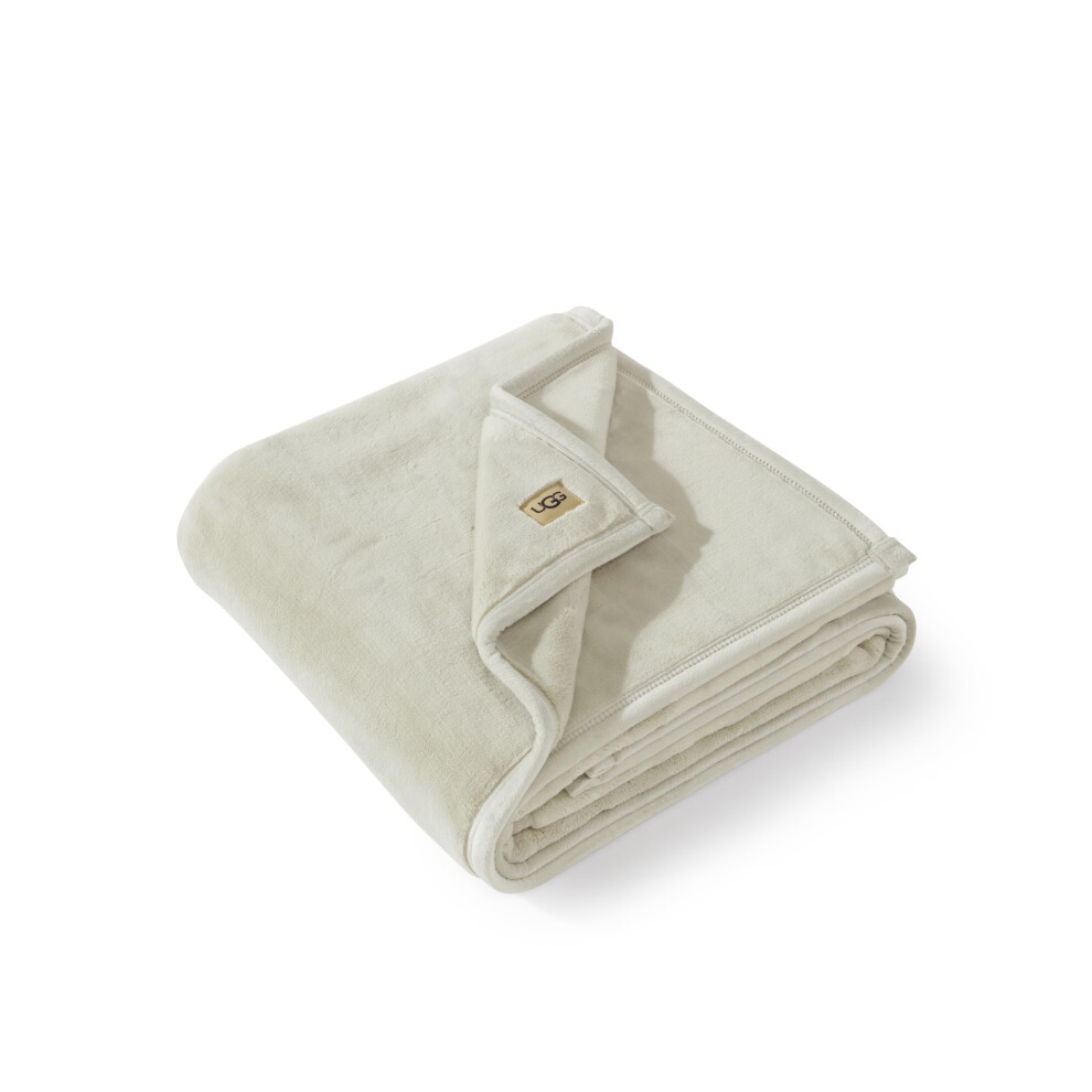 UGG Coco Luxury Plush Throw Blanket  Ultra-Soft and Cozy with Elegant Tonal Binding  Perfect for Enhancing Sofa or Bedroom Decor  Easy Care Generously