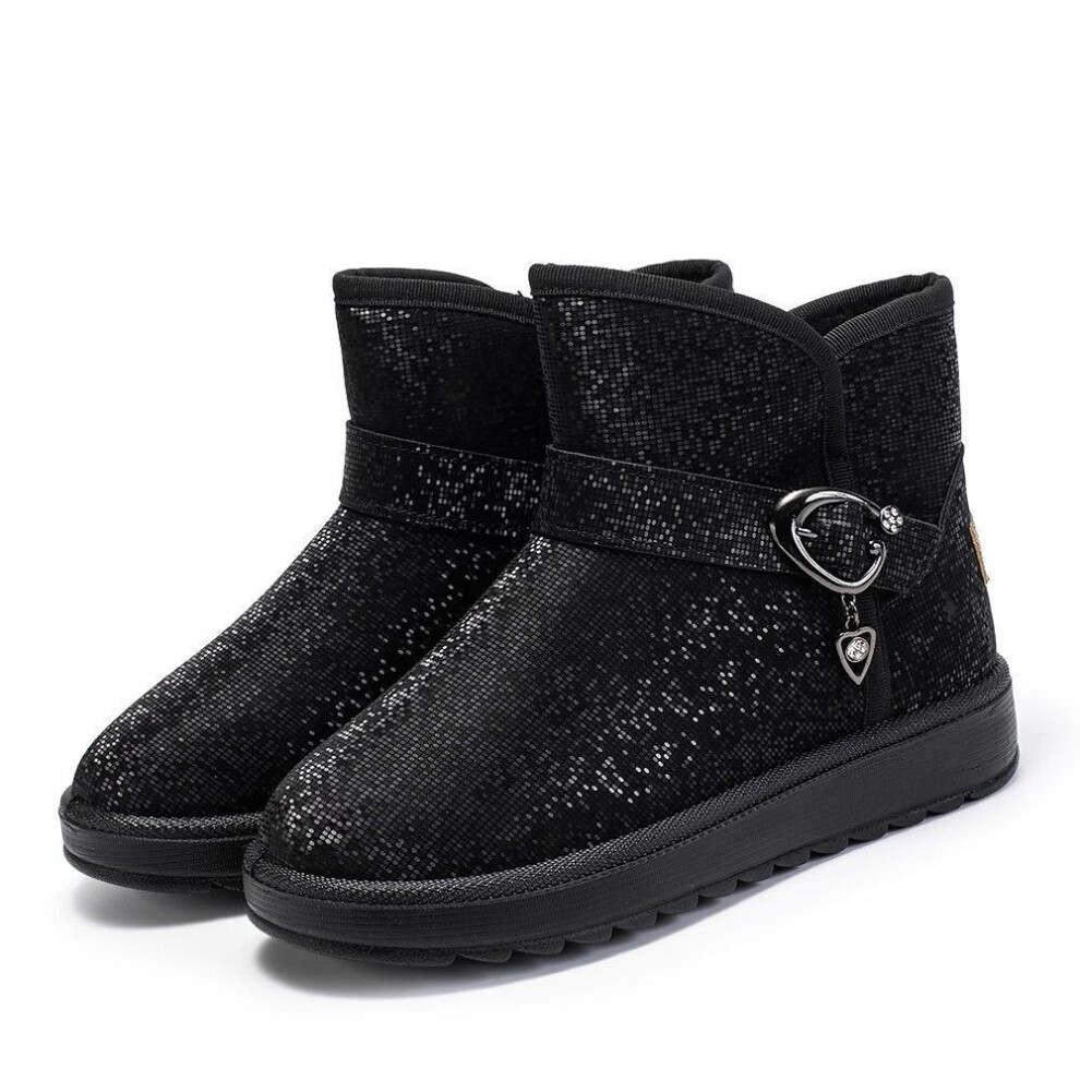 (black, 39) Winter Women&apos;s Boots 2023 Waterproof Snow Ankle  Female Slip-Resistant Warm Shoes with Thickened