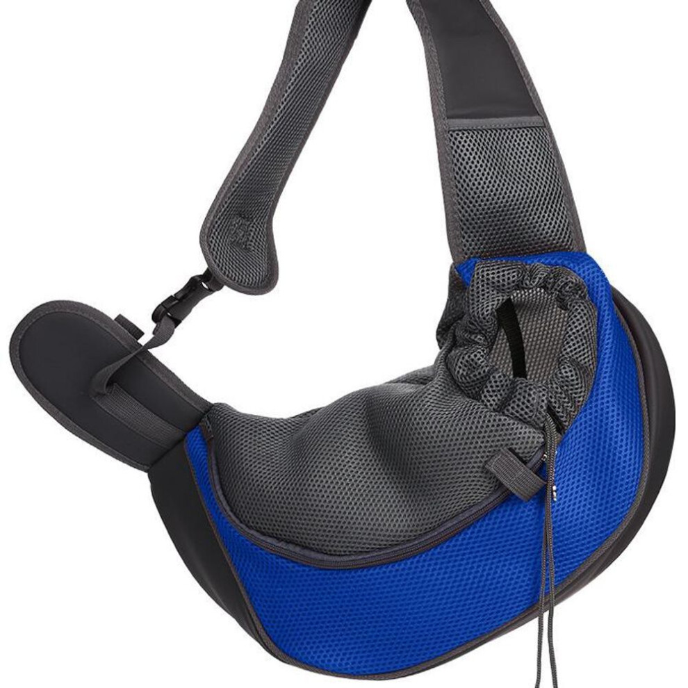 (blue, S) Cat And Dog Travel Portable Diagonal Shoulder Bag With Breathable Mesh Pet Backpack