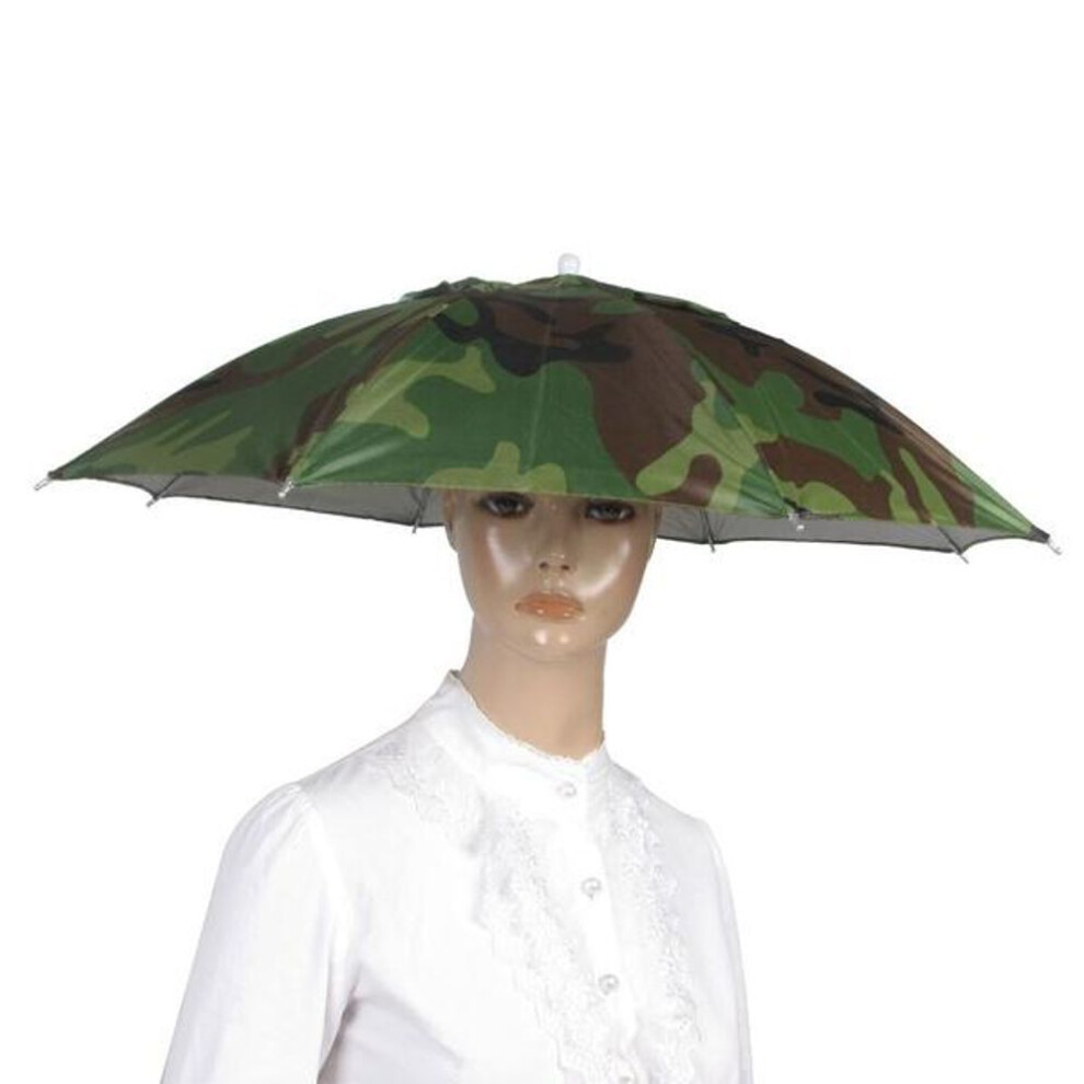 Popular Elastic Headband Camouflage Pattern Sun Rain Umbrella Hat Cap For Fishing