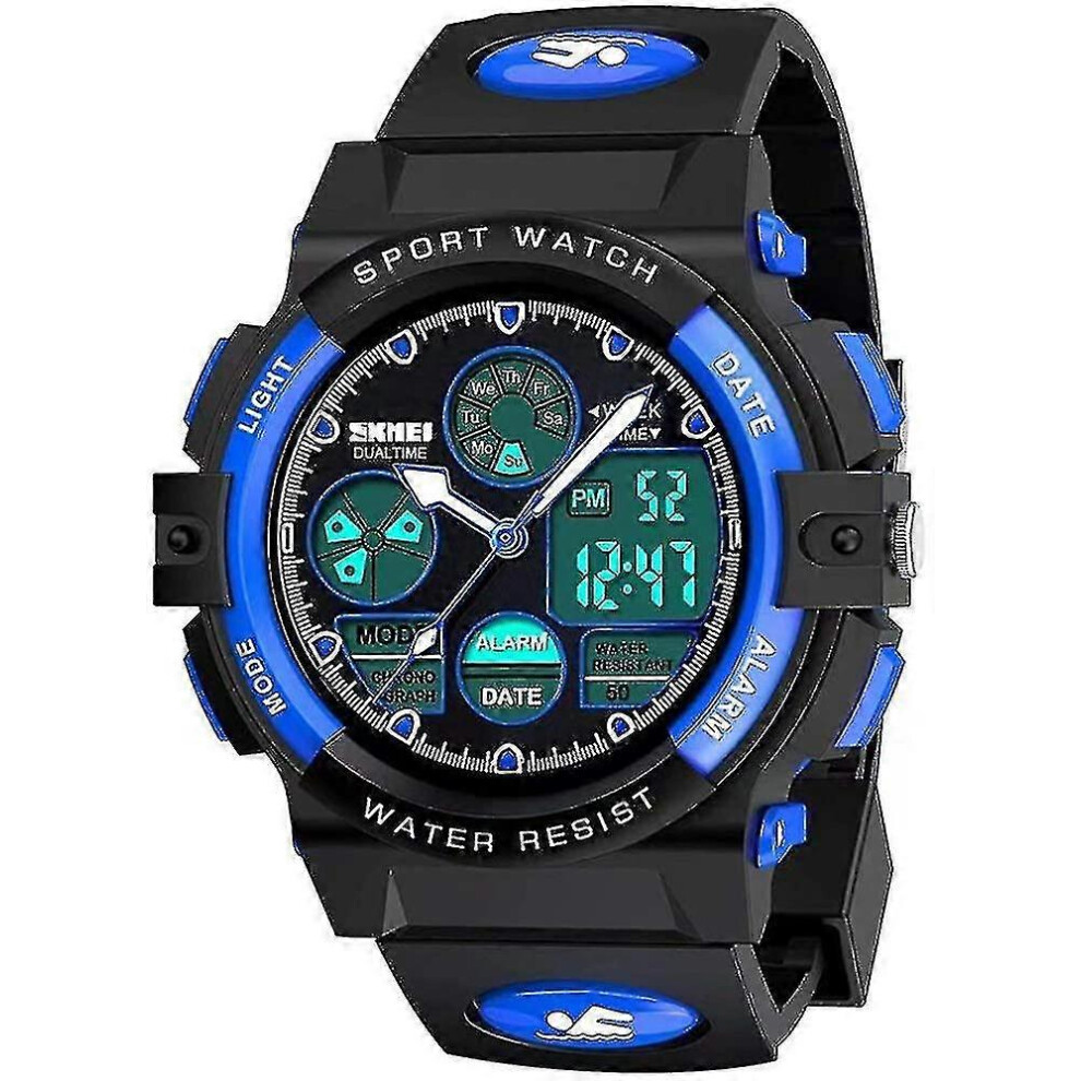 Kids Digital Sport Watch, Boys Girls Waterproof Sports Outdoor Watches Children Casual Electronic Analog Quartz Wrist Watches With-image-OPC-PG55N8F-NEW