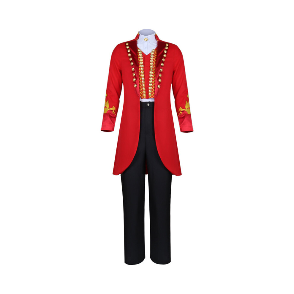 (, M) Showman The Greatest Cosplay Pt Barnum Costume Outfit Halloween Uniform Party Red