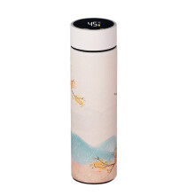 (Rain) Creative Led 500ml Display Temperature Thermos Cup Stainless Steel Vacuum Flask