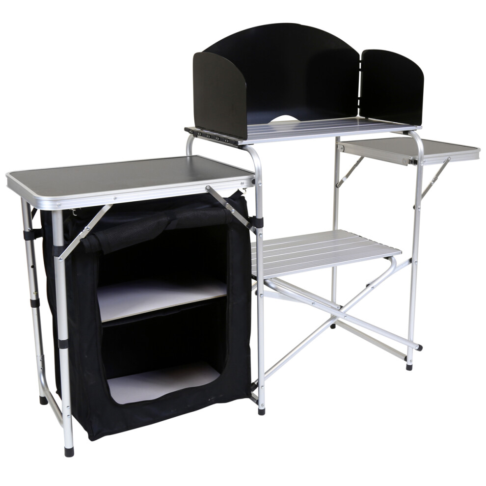 Charles Bentley Odyssey Folding Kitchen Medium Camping Storage Unit Portable Outdoor Cooking