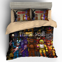 (E, Double?3pcs?) Nights Five 3d At Freddys Bedding Set 3pc Duvet Cover Sizes 4 Pillowcase