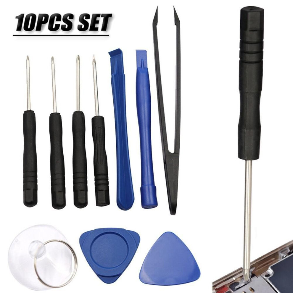 10x Phone Opening Tools Kit Crowbar Pry Bar Screwdriver Tweezers Repair-tool Set