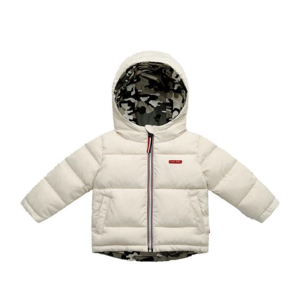 (white, 100cm) Children&apos;s Down Jacket Double-sided Wear Boys And Girls Thick Winter Clothes Cotton-padded Jacket Kids&apos; Coat