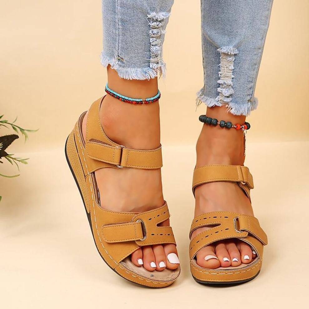 (orange, 40) Women Sandals Summer Heels Sandalias Soft Bottom Wedges Shoes For Women  Platform Sandals Luxury Shoes On Heel