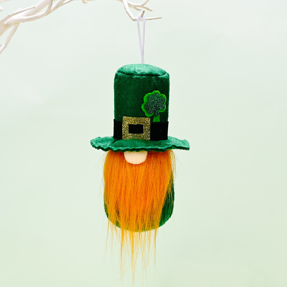 (DarkGreen) Patricks St Day Gnomes Plush Toy Shamrock Faceless Gonk Gifts Pendant Decor