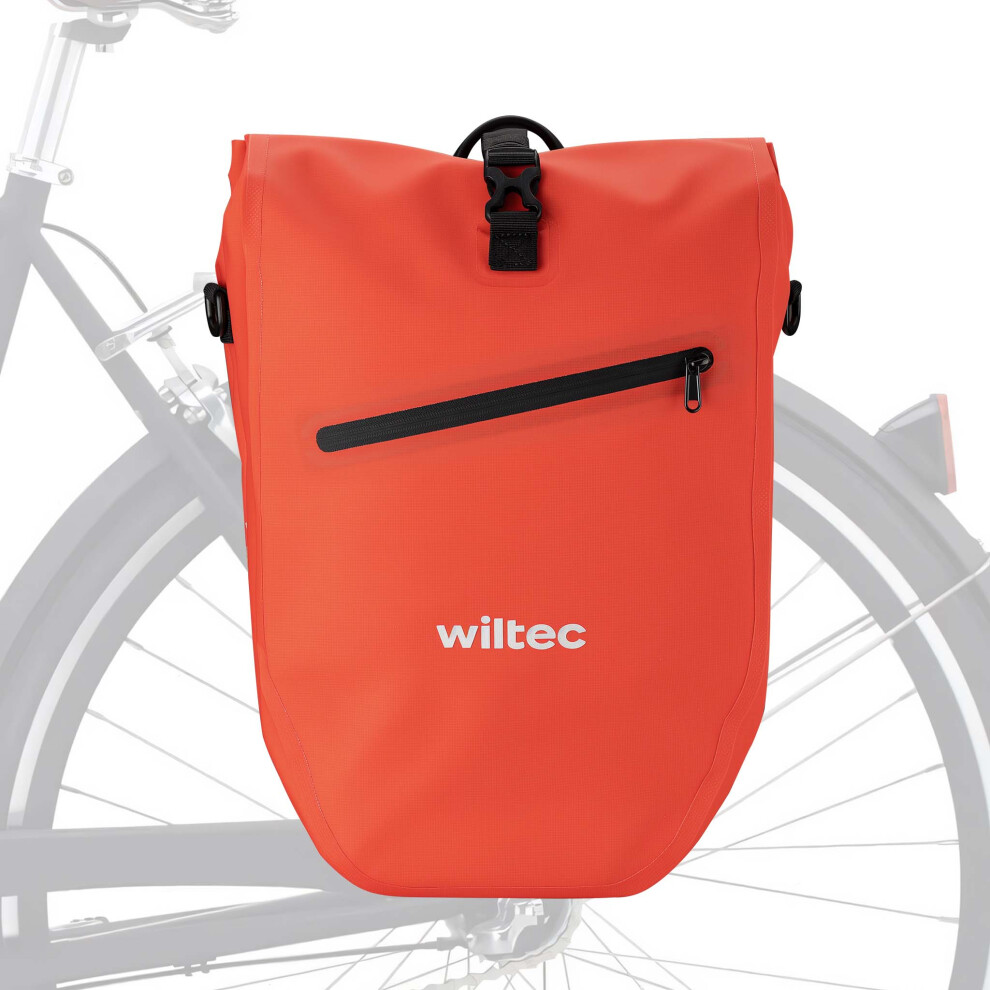 Wiltec Pannier Bag with 28-Litre Storage Capactiy, Red Bike Bag Made of Water-Resistant and Durable Tear-Resistant Material, Easy to Attach and Fit...