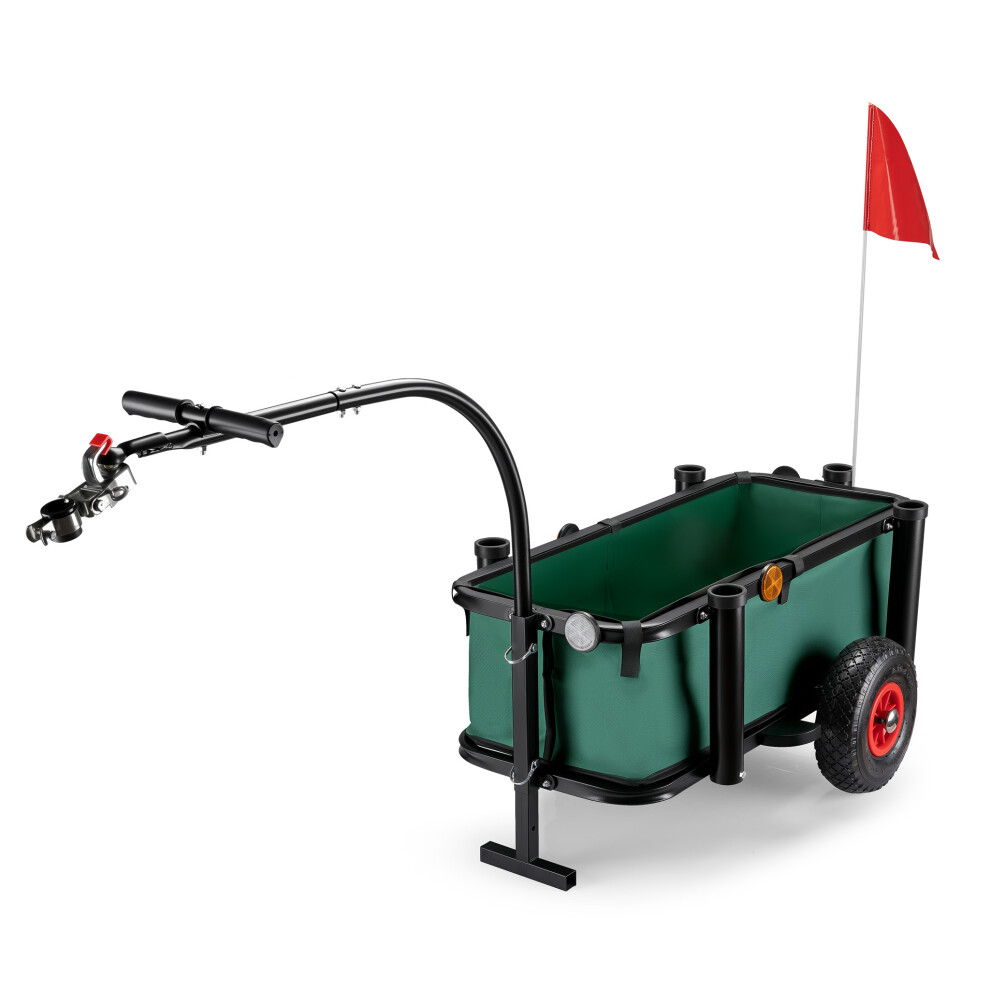 Wiltec Fishing Trolley max. 50 kg with Rod Holders, Bike Trailer with Pneumatic Wheels for Easy Equipment Transport, Cart Suitable for Fishing, Cam...