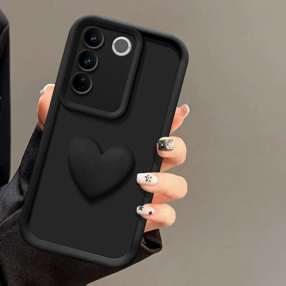 (black, A15 5G) Love Heart Silicone Camera Lens Protective Case For Samsung Galaxy A14 A24 A34 A54 A15 A25 A35 A55 A05 A05s Phone Cover