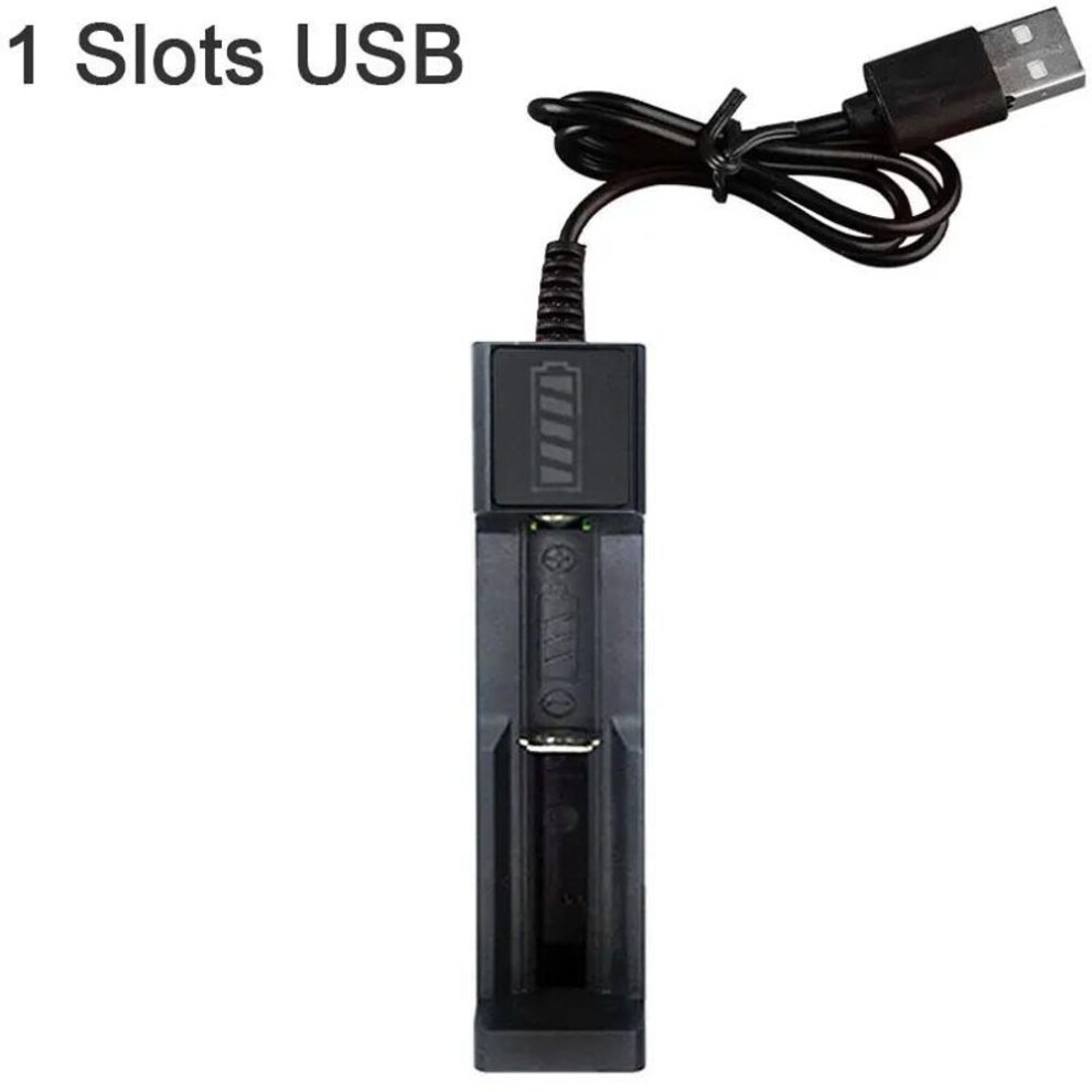 (1 Slots USB) 18650 Battery Charger 1 / 2 Slots Dual For 18650 Charging 4.2V Rechargeable Lithium Battery Charger