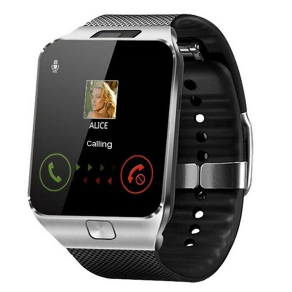 (silver) Dz09 Bluetooth Smart Watch 1.56“ Men&apos;s Android Phone Waterproof Sports Watch Pedometer Heart Rate Detection Camera Sim Card Talking