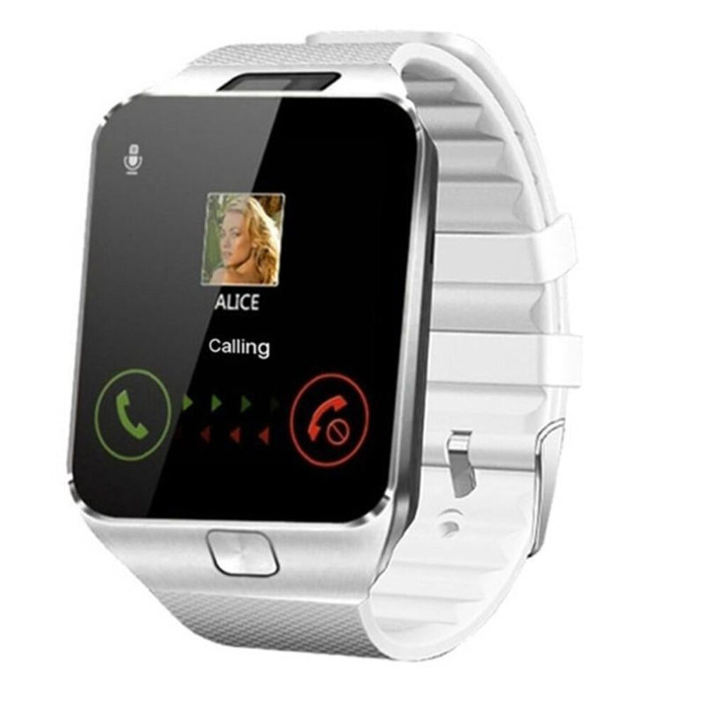 (white) DZ09 Bluetooth Smart Watch 1.56“ Men&apos;s Android Phone Waterproof Sports Watch Pedometer Heart Rate Detection Camera SIM Card Talking