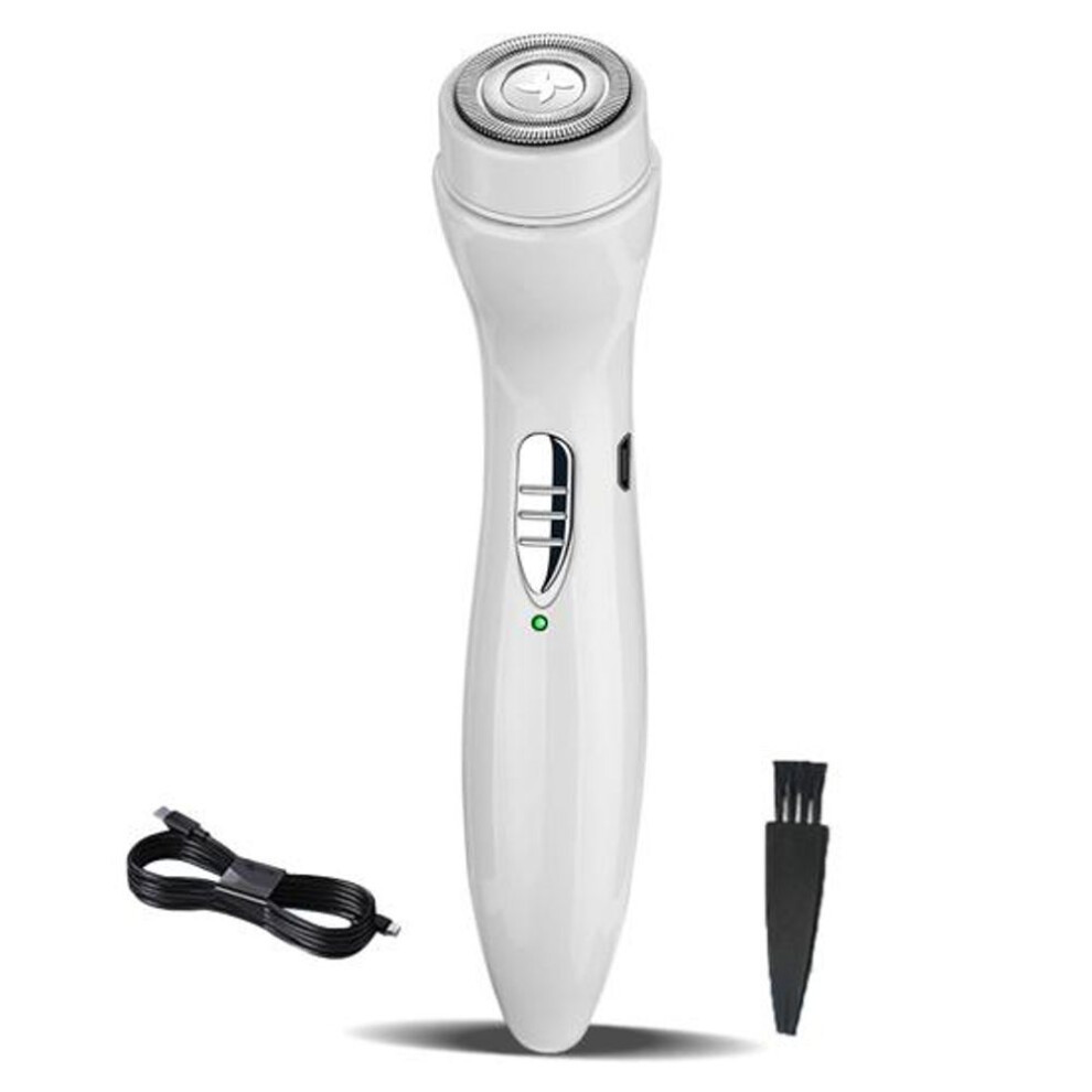 (white) Practical Low Noise Simple Operation Compact Electric Epilator Body Face Shaver for Male Hair