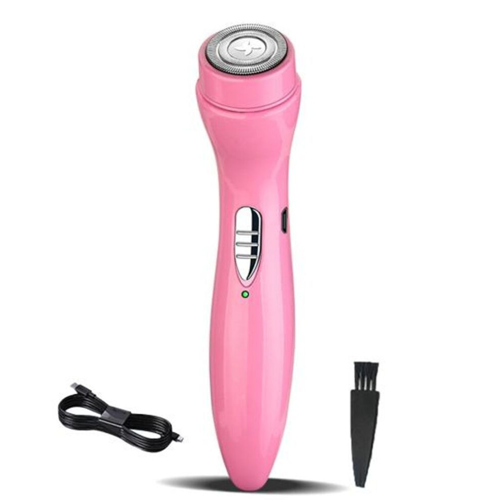 (pink) Practical Low Noise Simple Operation Compact Electric Epilator Body Face Shaver for Male Hair