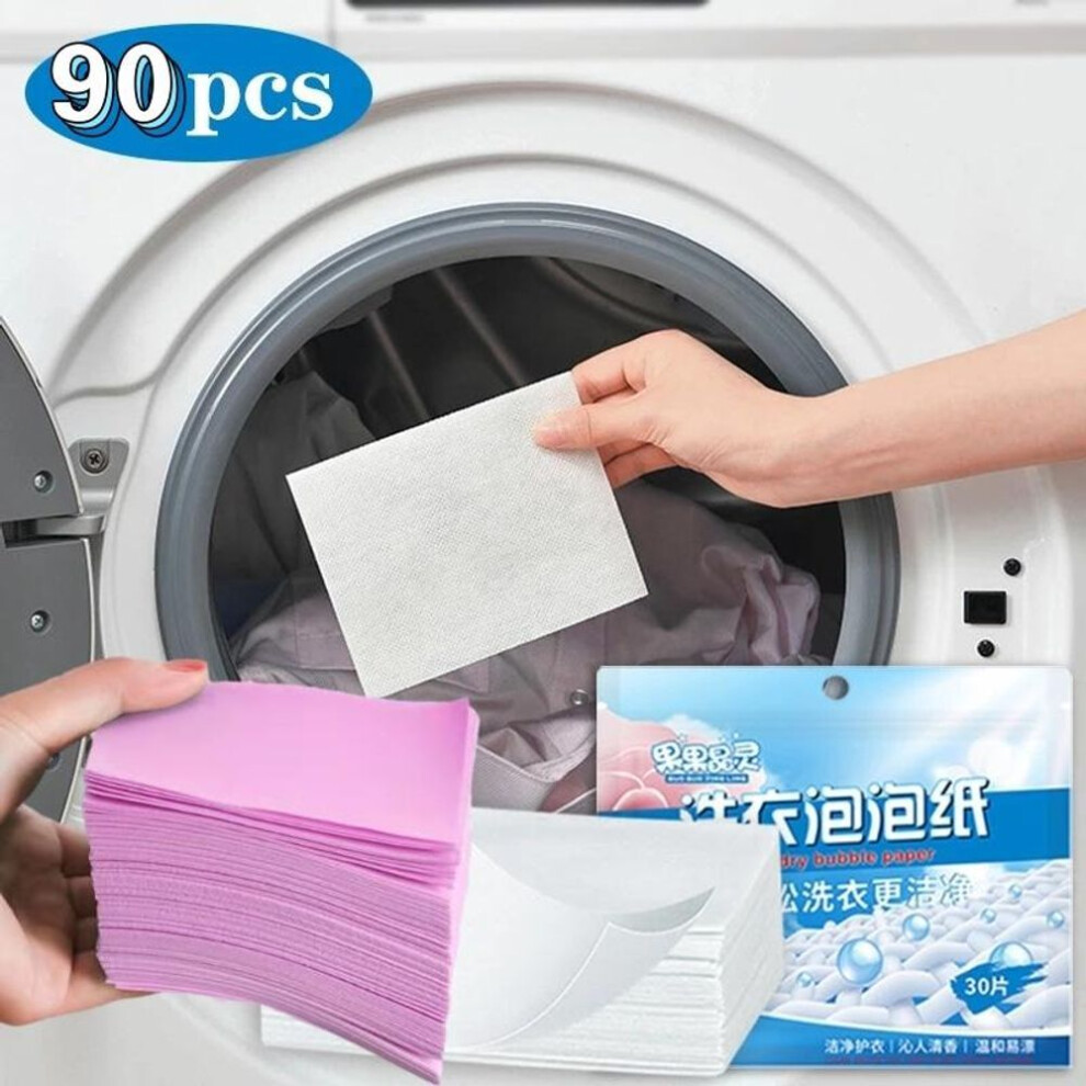 (pink, 60PCS) 30/60/90 Pcs/lot Concentrated Laundry Tablets Strong Decontamination Washing Powder Laundry Soap Cleaning Clothes Supplies Detergent Softener