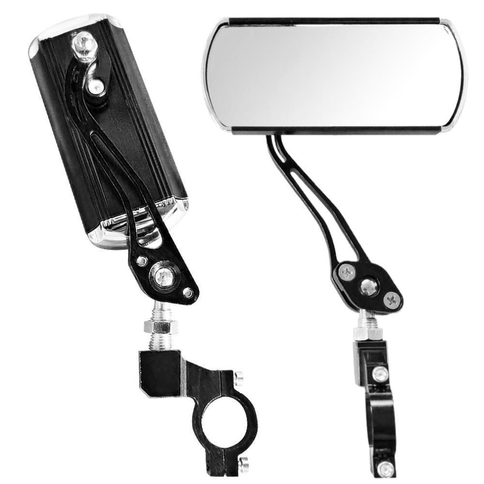 (black) 2 Pack Bike Rear View Mirror Adjustable Rotate Mirror Wide Angle Rear View Aluminum Alloy Safety