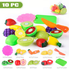 (10PC) Pretend Role Kids Play Kitchen Fruit Vegetable Food Toy Toys Cutting Gift