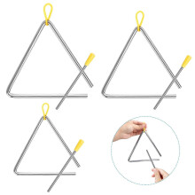 (As show, One size) LINJOU 3 Pcs Musical Triangles, Hand Percussion Instrument Musical Steel Triangle Instruments