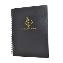 (As show, One size) LINJOU Music Sheet File Paper Spectrum Folder A4 Size Double Side Sheet Music Folder (Black)