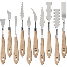 (As show, One size) LINJOU Stainless Steel Palette Knife Set, Art Tools  for Oil Painting, Canvas Acrylic Painting, Wooden