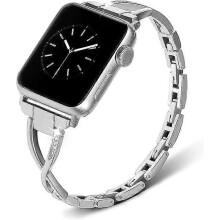 (As show, One size) LINJOU 38mm 40mm 41mm Watch Strap for IWatch Series Women Adjustable Crystal Diamond Stainless Steel Bands