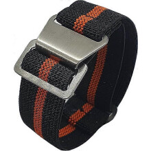 (As show, One size) LINJOU French Marine Nationale Elastic Nylon Navy Divers Parachute Watch Straps 20mm Military Bands