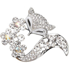(As show, One size) LINJOU Rhinestone Animal Brooches Insect Themed Breastpin Fox Brooches DIY Accessories Gifts