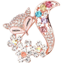 (As show, One size) LINJOU Rhinestone Animal Brooches Insect Themed Breastpin Fox Brooches DIY Accessories Gifts
