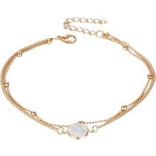 (As show, One size) LINJOU Beach Anklet For Girls Style Beach Anklet Bracelet Jewelry Anklet Adjustable Size Stone Bracelet