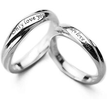 (As show, One size) LINJOU Couples Matching Rings Sterling Silver S925 Endless Love Wedding Engagement Ring